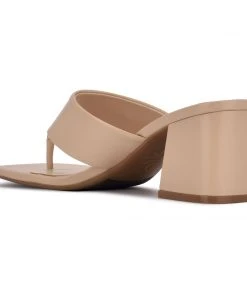 Nine West Shoes Gelina 9x9 Block Heel Slide Sandals