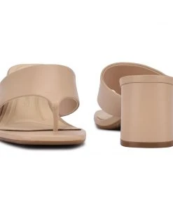 Nine West Shoes Gelina 9x9 Block Heel Slide Sandals