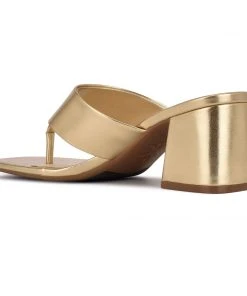 Nine West Gelina 9x9 Block Heel Slide Sandals