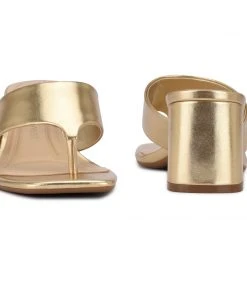 Nine West Gelina 9x9 Block Heel Slide Sandals