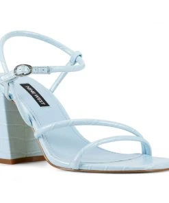 Nine West Gellar Block Heel Sandals Color Pop