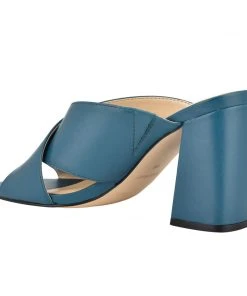 Nine West Color Pop Gigi Block Heel Slide Sandals