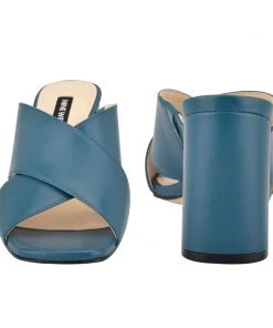 Nine West Color Pop Gigi Block Heel Slide Sandals