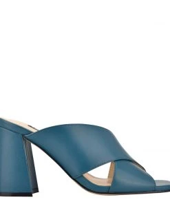 Nine West Color Pop Gigi Block Heel Slide Sandals