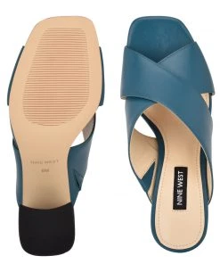 Nine West Color Pop Gigi Block Heel Slide Sandals