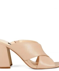 Nine West Gigi Block Heel Slide Sandals Heel Appeal