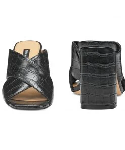 Nine West Gigi Block Heel Slide Sandals Heel Appeal