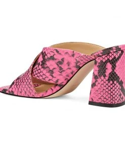 Nine West Gigi Block Heel Slide Sandals Color Pop