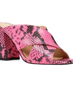 Nine West Gigi Block Heel Slide Sandals Color Pop