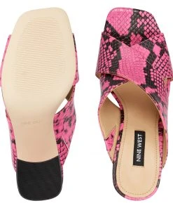 Nine West Gigi Block Heel Slide Sandals Color Pop