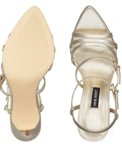 Nine West Gilficco Strappy Sandals Metallic Mindset