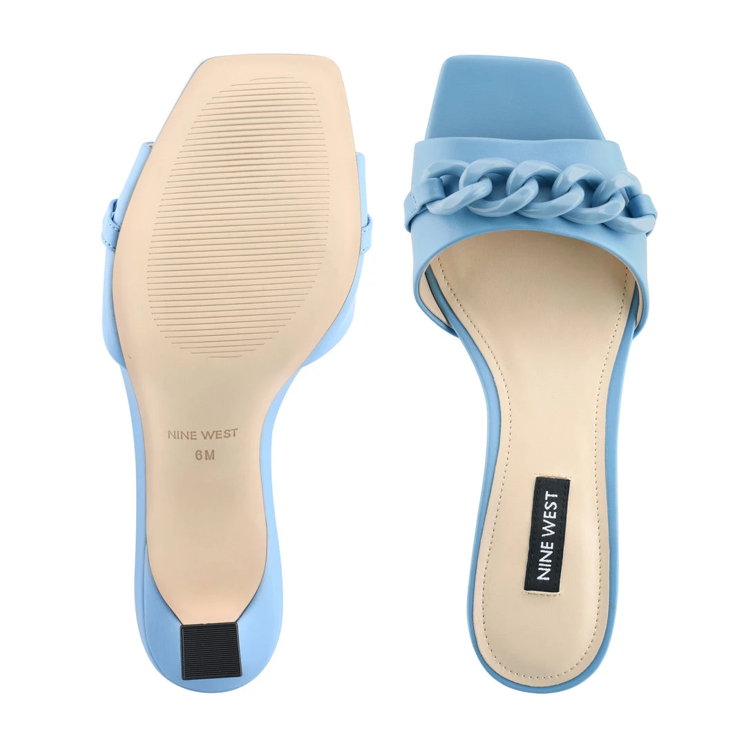 Nine West Heel Appeal Gofind Heeled Slide Sandals 7 Nine West Heel Appeal Gofind Heeled Slide Sandals