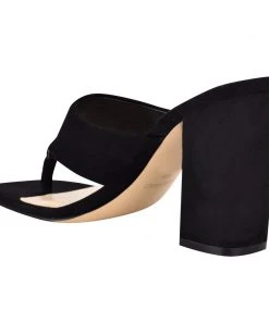 Nine West Gogo Block Heel Slide Sandals Shoes