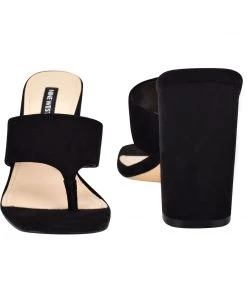 Nine West Gogo Block Heel Slide Sandals Shoes