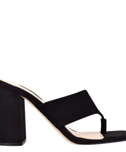 Nine West Gogo Block Heel Slide Sandals Shoes