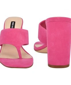 Nine West Color Pop Gogo Block Heel Slide Sandals