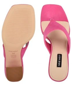 Nine West Color Pop Gogo Block Heel Slide Sandals