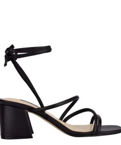 Nine West Gorg Ankle Wrap Block Heel Sandals