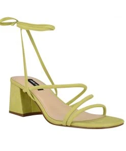 Nine West Gorg Ankle Wrap Block Heel Sandals
