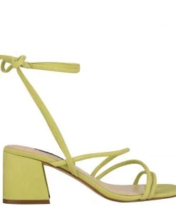Nine West Gorg Ankle Wrap Block Heel Sandals