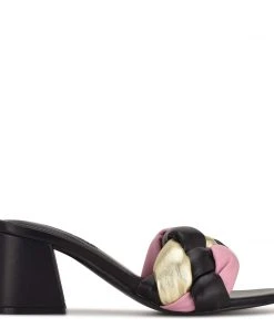 Nine West Weave Got You Gotit Block Heel Slide Sandals