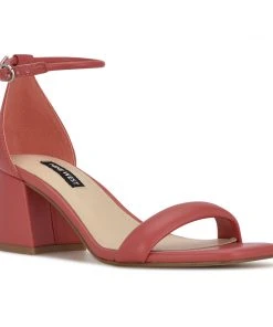 Nine West Gretal Ankle Strap Block Heel Sandals Color Pop