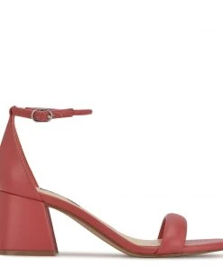 Nine West Gretal Ankle Strap Block Heel Sandals Color Pop