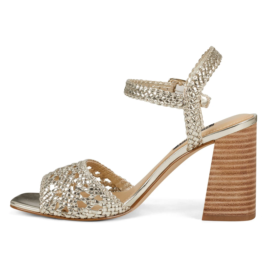 Nine West Gwenny Block Heel Sandals Metallic Mindset 6 Nine West Gwenny Block Heel Sandals Metallic Mindset