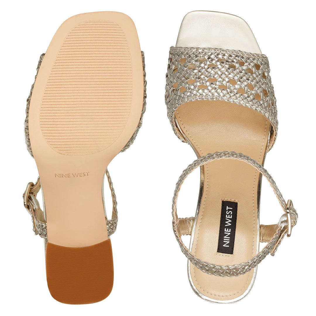 Nine West Gwenny Block Heel Sandals Metallic Mindset 8 Nine West Gwenny Block Heel Sandals Metallic Mindset
