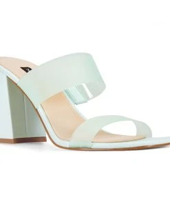 Nine West Gya Block Heel Slide Sandals