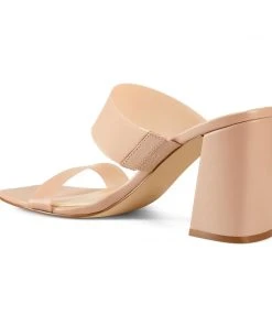 Nine West Gya Block Heel Slide Sandals