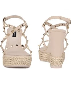Nine West Weave Got You Harte Studded Espadrille Wedge Sandals