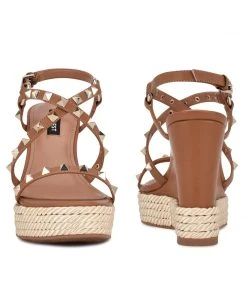 Nine West Harte Studded Espadrille Wedge Sandals Weave Got You