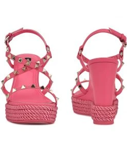 Nine West Harte Studded Espadrille Wedge Sandals 10 Nine West Harte Studded Espadrille Wedge Sandals