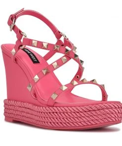 Nine West Harte Studded Espadrille Wedge Sandals