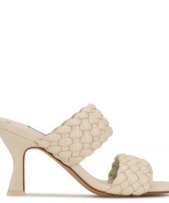 Nine West Hasnot Heeled Slide Sandals Weave Got You