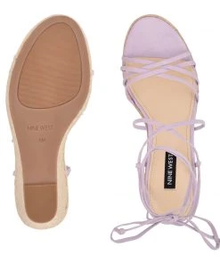 Nine West Havefun Ankle Wrap Espadrille Wedge Sandals Lace It Up