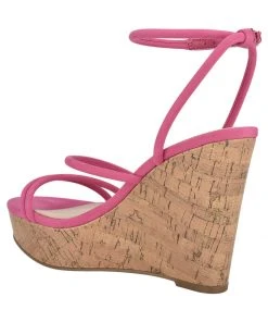 Nine West Lace It Up Havi Ankle Wrap Cork Wedge Sandals