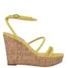Nine West Lace It Up Havi Ankle Wrap Cork Wedge Sandals