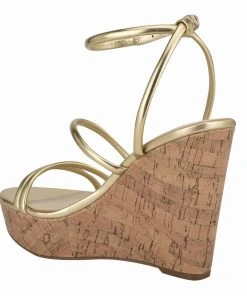 Nine West Havi Ankle Wrap Cork Wedge Sandals