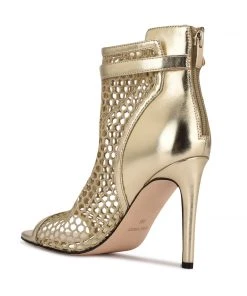 Nine West Ididit Mesh Peep Toe Booties Metallic Mindset 9 Nine West Ididit Mesh Peep Toe Booties Metallic Mindset