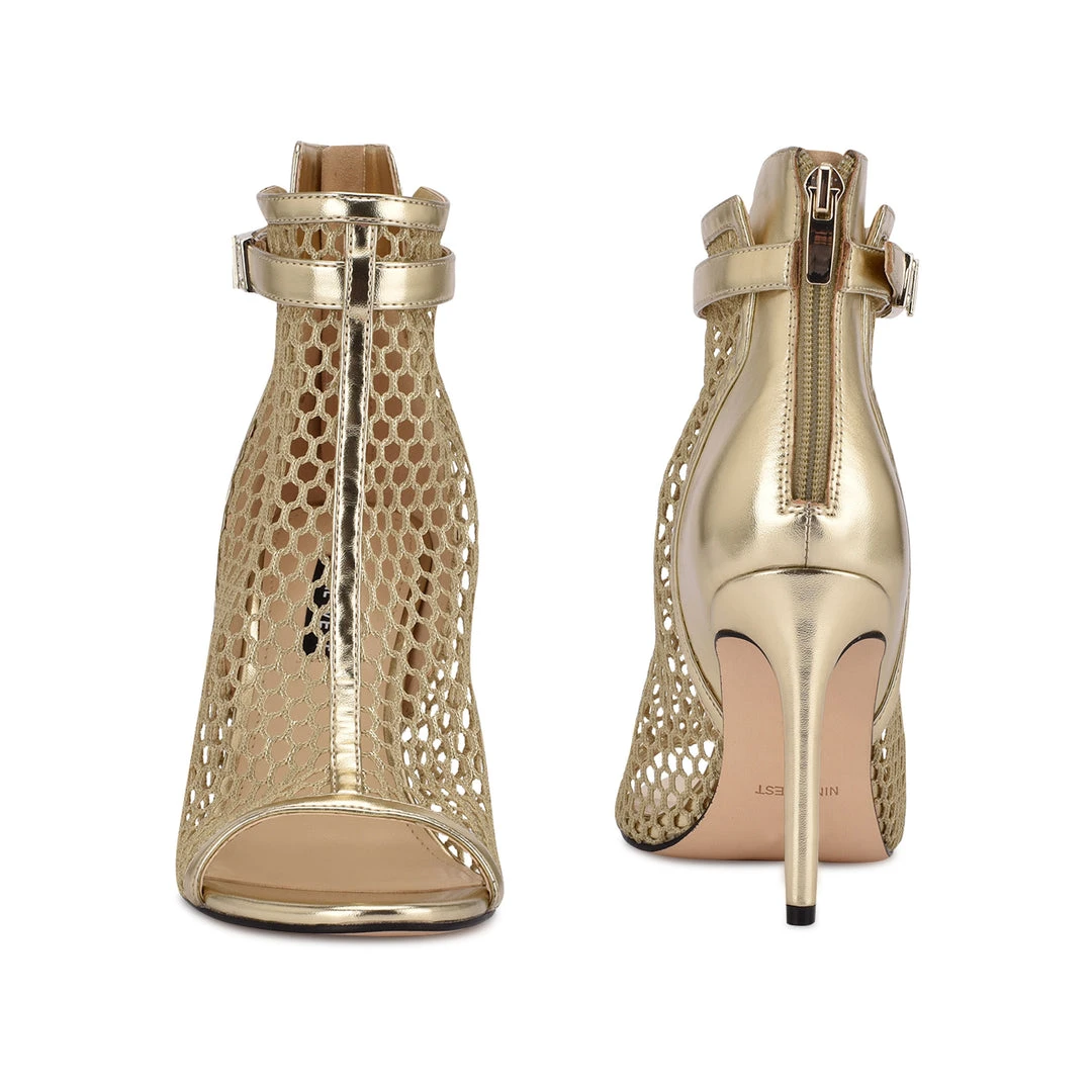 Nine West Ididit Mesh Peep Toe Booties Metallic Mindset 6 Nine West Ididit Mesh Peep Toe Booties Metallic Mindset