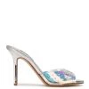 Nine West In The Clear Ido Rhinestone Heeled Slide Sandals
