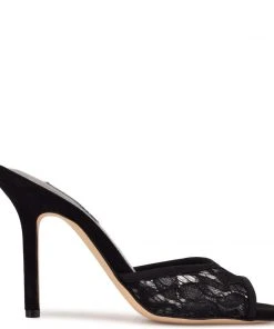 Nine West Ido Lace Heeled Slide Sandals Shoes