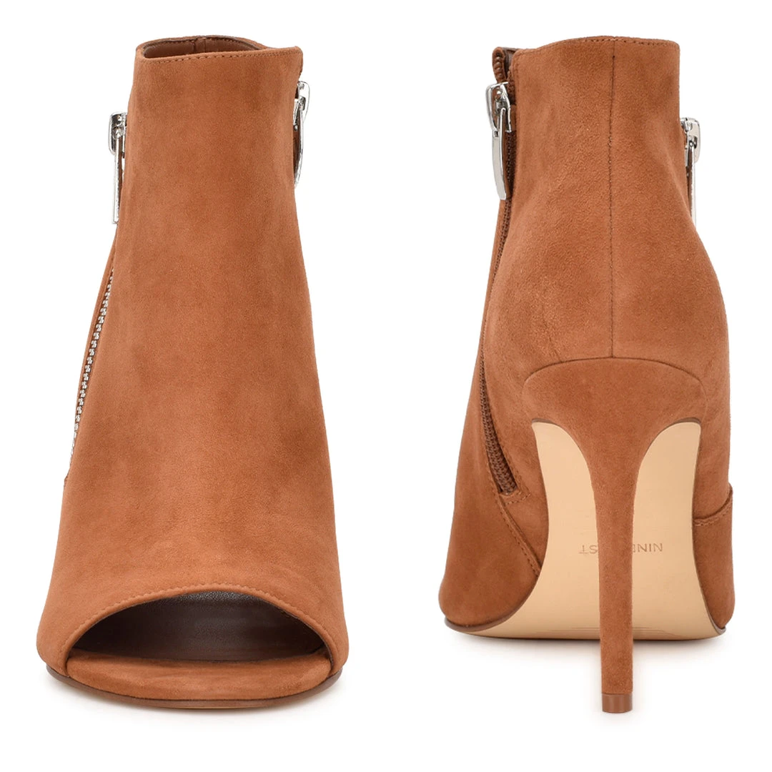 Nine West Izip Peep Toe Booties 6 Nine West Izip Peep Toe Booties