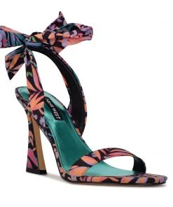 Nine West Kelsie Ankle Wrap Heeled Sandals Lace It Up