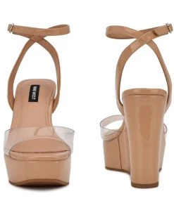 Nine West Weave Got You Klear Platform Ankle Strap Sandals 10 Nine West Weave Got You Klear Platform Ankle Strap Sandals