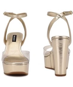 Nine West Klear Platform Ankle Strap Sandals Weave Got You