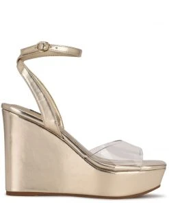 Nine West Klear Platform Ankle Strap Sandals Weave Got You