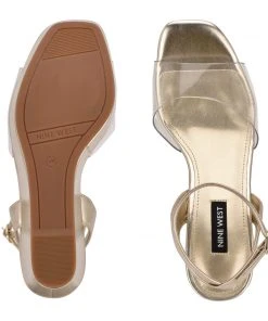 Nine West Klear Platform Ankle Strap Sandals Weave Got You